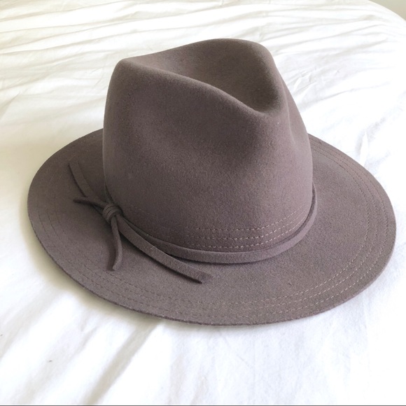 Brixton Accessories - Brixton Gray Felt Wide Brim Fedora Hat sz Small